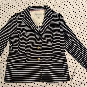 Banana Republic Women's Striped Navy Blazer